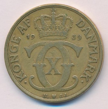 Дания 2 кроны 1939 год