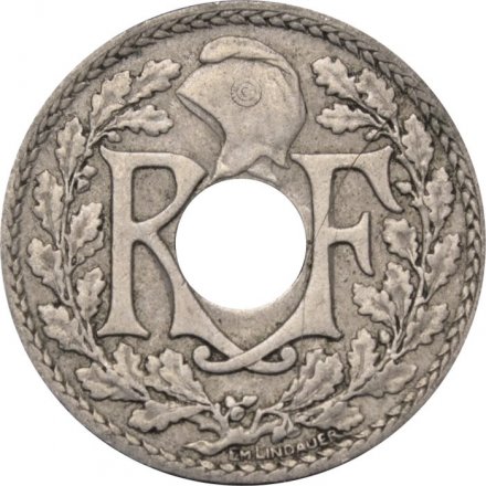 Франция 10 сантимов 1923 год (отметка монетного двора: &quot;Рог изобилия&quot;)