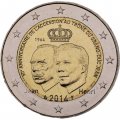 Люксембург 2 евро 2014 год - 50 лет восшествия на престол герцога Жана