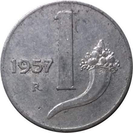 Италия 1 лира 1957 год