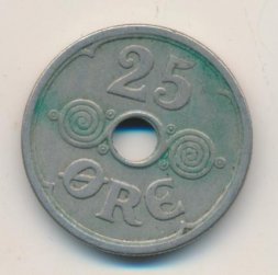 Дания 25 эре 1930 год