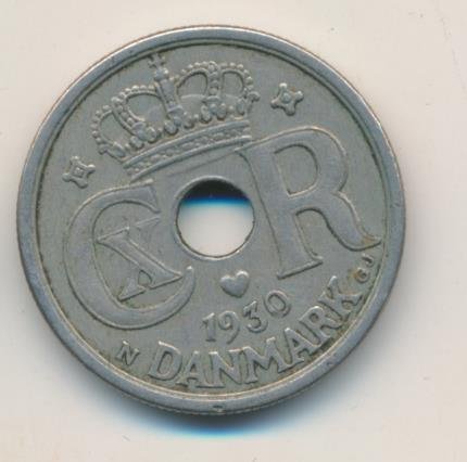 Дания 25 эре 1930 год