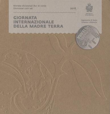 Набор из 9 евромонет Сан-Марино 2016 год - Всемирный день Матери - Земли (в буклете)