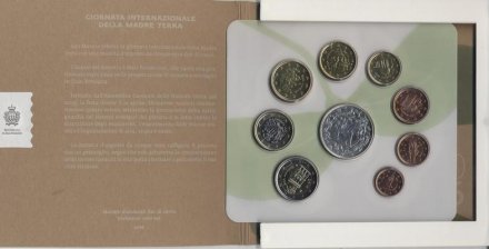 Набор из 9 евромонет Сан-Марино 2016 год - Всемирный день Матери - Земли (в буклете)