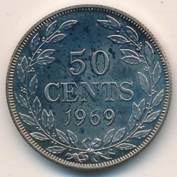 Либерия 50 центов 1969 год
