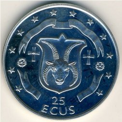 Остров Мэн 25 экю 1995 год