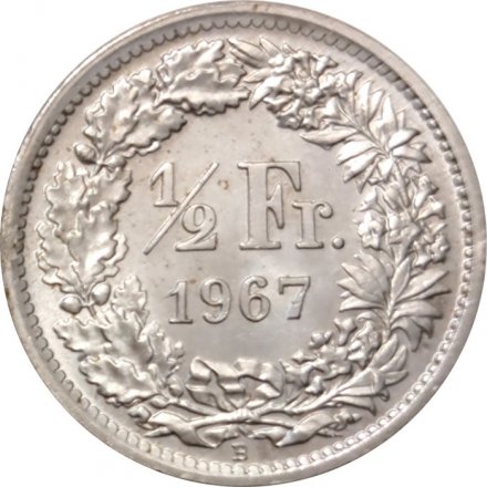 Швейцария 1/2 франка 1967 год