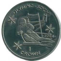 Остров Мэн 1 крона 2013 год - XXII зимние Олимпийские Игры - Горнолыжный спорт