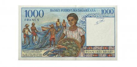 Мадагаскар 1000 франков 1994 год - UNC