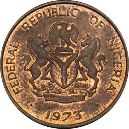 Нигерия 1/2 кобо 1973 год