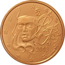 Франция 2 евроцента 2003 год UNC