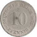 Германия 10 пфеннигов 1875 год (F)