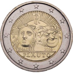 Италия 2 евро 2016 год - Тит Макций Плавт