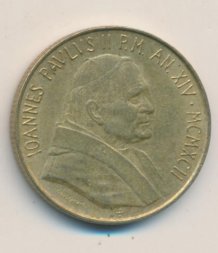 Ватикан 200 лир 1992 год