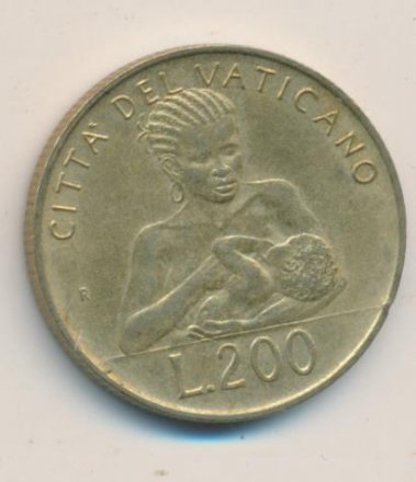 Ватикан 200 лир 1992 год