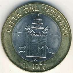 Ватикан 1000 лир 2000 год
