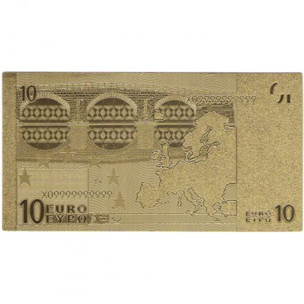 Сувенирная банкнота Евросоюз 10 евро (золотые) - UNC
