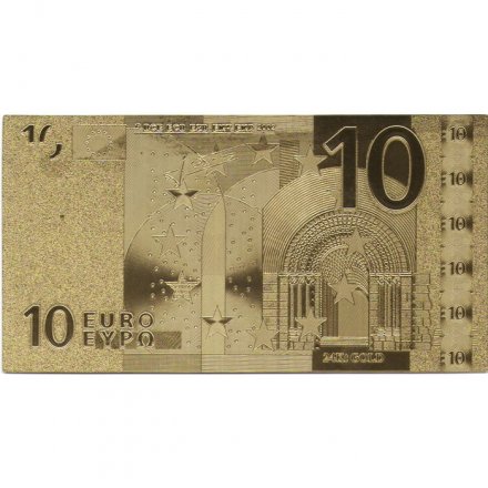 Сувенирная банкнота Евросоюз 10 евро (золотые) - UNC