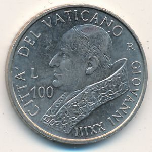 Ватикан 100 лир 2001 год