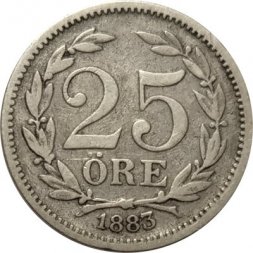 Швеция 25 эре 1883 год