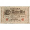 Германия 1000 марок 1910 год (красная печать) - VF-