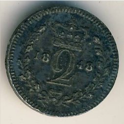 Великобритания 2 пенса 1848 год