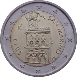 Сан-Марино 2 евро 2013 год - Дворец Правительства