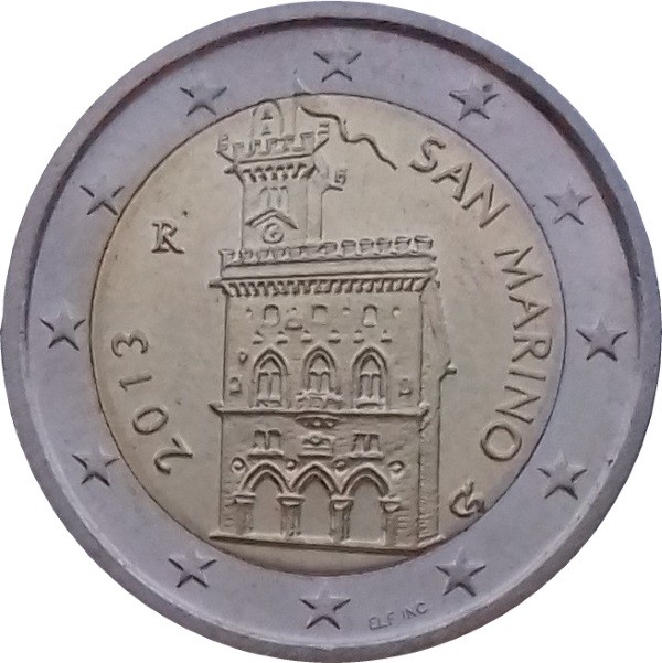 Сан марино каталог. 2 Евро Сан Марино 2013. Сан Марино 2 евро 2012. Монеты евро Сан Марино 2012 год. 2 Евро реверс.