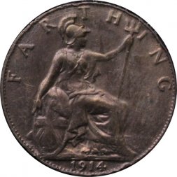 Великобритания 1 фартинг 1914 год
