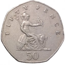 Великобритания 50 пенсов 1983 год
