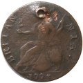 Великобритания 1/2 пенни 1773 год (отверстие)