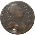 Великобритания 1/2 пенни 1773 год (отверстие)