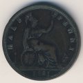 Великобритания 1/2 пенни 1881 год
