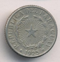 Монета Парагвай 1 песо 1925 год