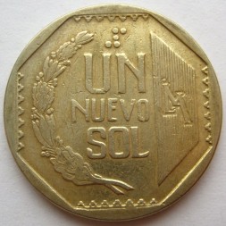 Монета Перу 1 новый соль 1994 год