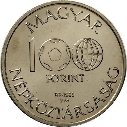 Венгрия 100 форинтов 1985 год - Чемпионат мира по футболу 1986. Национальные мексиканские артефакты