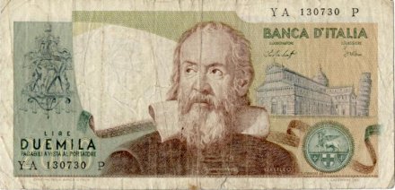 Италия 2000 лир 1973 год