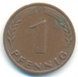 ФРГ 1 пфенниг 1968 год (F)
