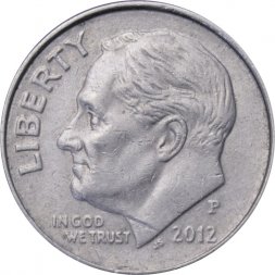 США 1 дайм (10 центов) 2012 год - Франклин Рузвельт (P)