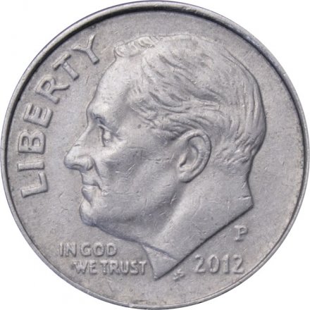 США 1 дайм (10 центов) 2012 год - Франклин Рузвельт (P)