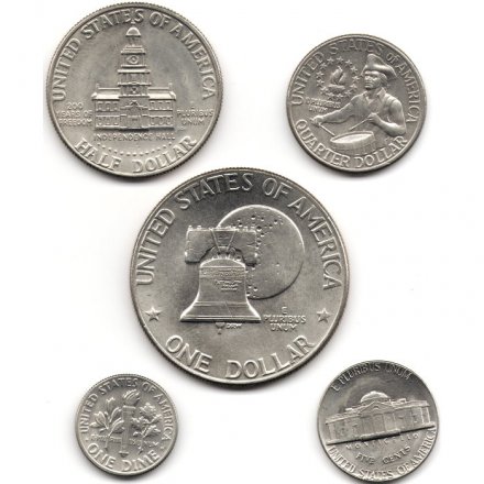 Набор из 5 монет США 1976 год - 200 лет независимости США (D)