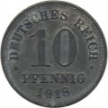 Германия 10 пфеннигов 1918 год (не магнетик)