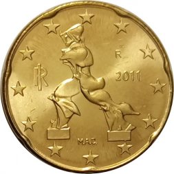Италия 20 евроцентов 2011 год UNC