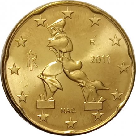 Италия 20 евроцентов 2011 год UNC