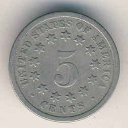 США 5 центов 1868 год
