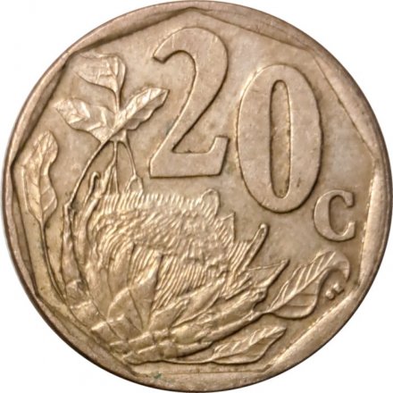 ЮАР 20 центов 2019 год