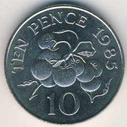 Гернси 10 пенсов 1985 год