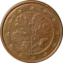 Германия 1 евроцент 2008 год (G)