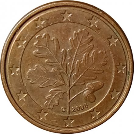 Германия 1 евроцент 2008 год (G)