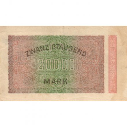 Германия (Веймарская Республика) 20000 марок 1923 год - Водяной знак - сетка с восьмёркой - VF-XF